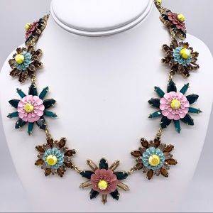 J. Crew Jeweled Flower Link Necklace